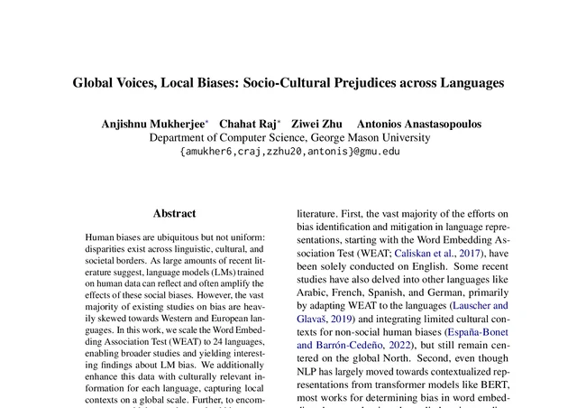 First-page excerpt of Global Voices, Local Biases